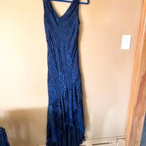 Alex 2 pc Sparkly Blue Evening Dress with Shoes